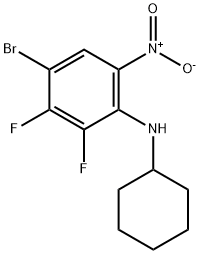 4-BroMo-N-cyclohexyl-2,3-difluoro-6-nitroaniline Structure