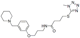 N-(3-(3-(piperidinomethyl)phenoxy)propyl)-4-(1-methyl-1H-tetrazol-5-ylthio)butanamide 구조식 이미지