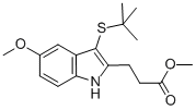 1H-인돌-2-프로판산,3-[(1,1-디메틸에틸)티오]-5-메톡시-메틸에스테르 구조식 이미지