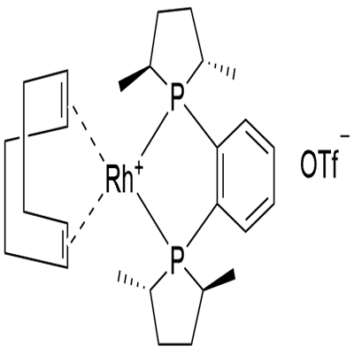 (-)-1,2(2R,5R)-2,5-(DIMETHYLPHOSPHOLANO)BENZENE(CYCLOOCTADIENE)RHODIUM(I)TRIFLUOROMETHANESULFONATE 구조식 이미지