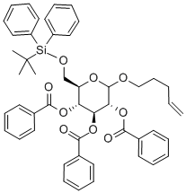 PENT-4-ENYL-6-O-T-BUTYLDIPHENYLSILYL-2,3,4-TRI-O-BENZOYL-D-GLUCOPYRANOSIDE 구조식 이미지