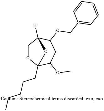 6,8-Dioxabicyclo3.2.1octane, 4-methoxy-5-pentyl-2-(phenylmethoxy)-, 1R-(exo,exo)- Structure