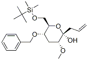 2H-Pyran-2-ol, 6-(1,1-dimethylethyl)dimethylsilyloxymethyltetrahydro-3-methoxy-5-(phenylmethoxy)-2-(2-propenyl)-, 2S-(2.alpha.,3.alpha.,5.alpha.,6.beta.)- 구조식 이미지