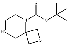 tert-Butyl 2-oxa-5,8-diazaspiro[3.5]nonane-5-carboxylate Structure