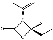 2-Oxetanone, 3-acetyl-4-ethyl-4-methyl-, trans- (9CI) Structure
