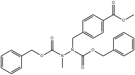 dibenzyl 1-(4-(Methoxycarbonyl)benzyl)-2-Methylhydrazine-1,2-dicarboxylate Structure