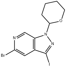 5-BroMo-3-iodo-1-(tetrahydro-2H-pyran-2-yl)-1H-pyrazolo[3,4-c]pyridine Structure