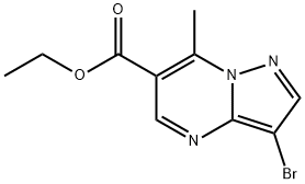 3-브로모-7-메틸피라졸로[1,5-a]피리미딘-6-카르복실산에틸에스테르 구조식 이미지