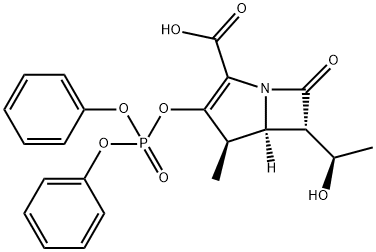 (4R,5R,6S)-3-(Diphenoxy-phosphoryloxy)-6-((R)-1-hydroxy-ethyl)-4-Methyl-
7-oxo-1-aza-bicyclo[3.2.0]hept-2-ene-2-carboxylic acid Structure