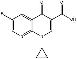 1-Cyclopropyl-6-fluoro-1,4-dihydro-4-oxo-1,8-naphthyridine-3-carboxylic Acid Structure