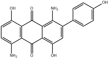 1,5-디아미노-4,8-디히드록시-2-(4-히드록시페닐)안트라퀴논 구조식 이미지
