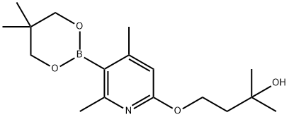 4-((5-(5,5-diMethyl-1,3,2-dioxaborinan-2-yl)-4,6-diMethylpyridin-2-yl)oxy)-2-Methylbutan-2-ol Structure