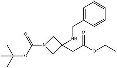 tert-butyl 3-(benzylaMino)-3-(2-ethoxy-2-oxoethyl)azetidine-1-carboxylate Structure