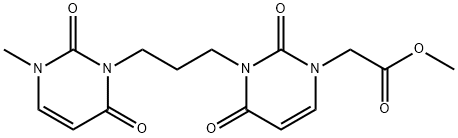 1(2H)-Pyrimidineacetic acid, 3-(3-(3,6-dihydro-3-methyl-2,6-dioxo-1(2H )-pyrimidinyl)propyl)-3,4-dihydro-2,4-dioxo-, methyl ester Structure