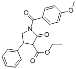 Ethyl 1-(4-methoxybenzoyl)-2-oxo-4-phenyl-3-pyrrolidinecarboxylate 구조식 이미지