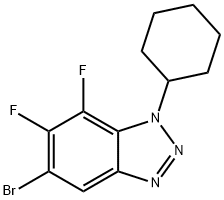 5-브로모-1-사이클로헥실-6,7-디플루오로-1,2,3-벤조트리아졸 구조식 이미지