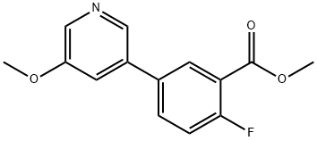 메틸2-플루오로-5-(5-메톡시피리딘-3-일)벤조에이트 구조식 이미지