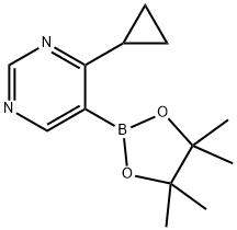 4-cyclopropyl-5-(4,4,5,5-tetraMethyl-1,3,2-dioxaborolan-2-yl)pyriMidine 구조식 이미지