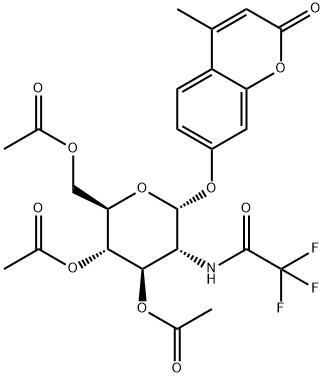 4-Methylumbelliferyl3,4,6-tri-O-acetyl-2-deoxy-2-trifluoroacetamido-a-D-glucopyranoside Structure