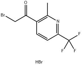 2-Bromo-1-[2-methyl-6-(trifluoromethyl)-pyridin-3-yl]ethanone hydrobromide 구조식 이미지