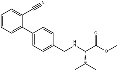 N-[(2'-시아노[1,1'-비페닐]-4-일)메틸]-L-발린메틸에스테르 구조식 이미지