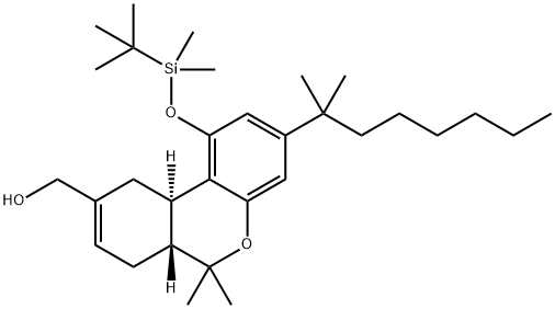 [(6AR,10AR)-1-(TERT-BUTYL-DIMETHYL-SILANYLOXY)-3-(1,1-DIMETHYL-HEPTYL)-6,6-DIMETHYL-6A,7,10,10A-TETRAHYDRO-6H-BENZO[C]CHROMEN-9-YL]-METHANOL 구조식 이미지