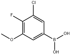 3-클로로-4-플루오로-5-메톡시페닐보론산 구조식 이미지