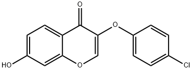 3-(4-chlorophenoxy)-7-hydroxy-4h-1-benzopyran-4-on 구조식 이미지