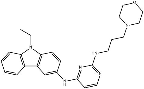 N4-(9-Ethyl-9H-carbazol-3-yl)-N2-(3-Morpholin-4-yl-propyl)-pyriMidine-2,4-diaMine Structure