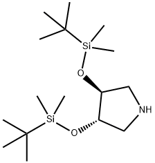 (3S,4S)-3,4-BIS[[(1,1-DIMETHYLETHYL)DIMETHYLSILYL]OXY]PYRROLIDINE Structure