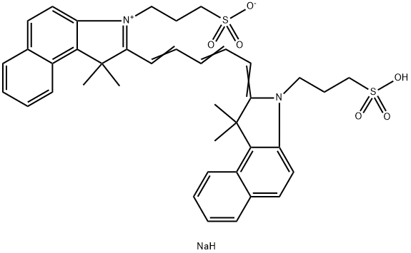 1H-BENZ[E]INDOLIUM, 2-[5-[1,3-DIHYDRO-1,1-DIMETHYL-3-(3-SULFOPROPYL)-2H-BENZ[E]INDOL-2-YLIDENE]-1,3-PENTADIENYL]-1,1-DIMETHYL-3-(3-SULFOPROPYL)-, INNER SALT, SODIUM SALT Structure