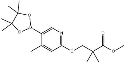 Methyl 2,2-diMethyl-3-((4-Methyl-5-(4,4,5,5-tetraMethyl-1,3,2-dioxaborolan-2-yl)pyridin-2-yl)oxy)propanoate Structure