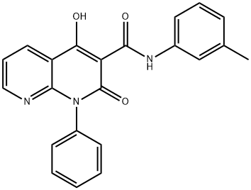 1,2-Dihydro-4-hydroxy-N-(3-methylphenyl)-2-oxo-1-phenyl-1,8-naphthyrid ine-3-carboxamide 구조식 이미지