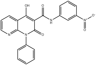 1,2-Dihydro-4-hydroxy-N-(3-nitrophenyl)-2-oxo-1-phenyl-1,8-naphthyridi ne-3-carboxamide 구조식 이미지