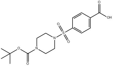 4-((4-(TERT-BUTOXYCARBONYL)PIPERAZINYL)SULFONYL)BENZOIC ACID 구조식 이미지