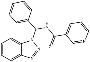 N-(1 H-BENZOTRIAZOL-1-YLPHENYLMETHYL)-3-PYRIDINECARBOXAMIDE 구조식 이미지