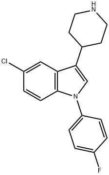 5-CHLORO-1-(4-FLUORO-PHENYL)-3-PIPERIDIN-4-YL-1H-INDOLE 구조식 이미지