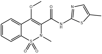 2H-1,2-Benzothiazine-3-carboxaMide, 4-Methoxy-2-Methyl-N-(5-Methyl-2-thiazolyl)-, 1,1-dioxide 구조식 이미지