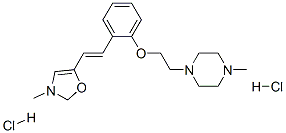 1-methyl-4-[2-[2-[(E)-2-(3-methyloxazol-5-yl)ethenyl]phenoxy]ethyl]pip erazine dihydrochloride Structure