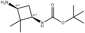 cis-3-(boc-amino)-2,2-dimethylcyclobutylamine Structure