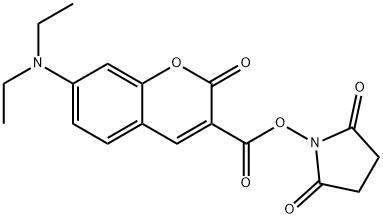7-DIETHYLAMINOCOUMARIN-3-CARBOXYLIC ACID, SUCCINIMIDYL ESTER Structure