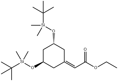 (3R-trans)-[3,5-Bis[[(1,1-diMethylethyl)diMethylsilyl]oxy]cyclohexylidene]-acetic Acid Ethyl Ester Structure