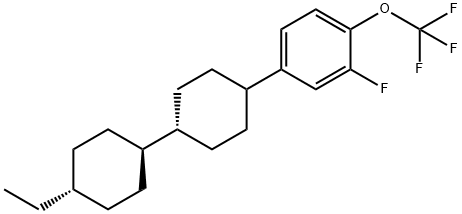 2-Fluoro-4-[(trans,trans)-4'-ethyl[1,1'-bicyclohexyl]-4-yl]-1-(trifluoromethoxy)benzene Structure
