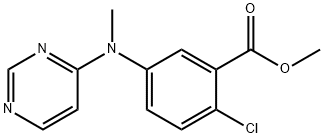 Benzoic acid, 2-chloro-5-(methyl-4-pyrimidinylamino)-, methyl ester Structure