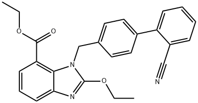 Ethyl-2-Ethoxy-1-[[(2'-Cyanobiphenyl-4-yl) Methyl] Benzimidazole]-7-Carboxylate Structure