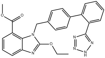 Ethyl-2-Ethoxy-1-[[(2'-(1h-Tetrazol-5-Yl)Biphenyl-4-Yl)Methyl]Benzimidazole]-7-Carboxylate 구조식 이미지
