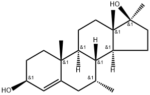 7a, 17a diMethyl androst-4-ene-3,17 diol Structure