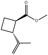 Cyclobutanecarboxylic acid, 2-(1-methylethenyl)-, methyl ester, (1R-trans)- Structure