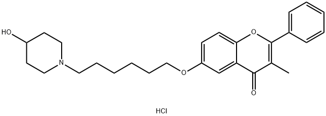 6-(6-(4-hydroxypiperidinyl)hexyloxy)-3-methylflavone HCl Structure