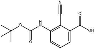 3-(tert-butoxycarbonylamino)-2-cyanobenzoic acid Structure